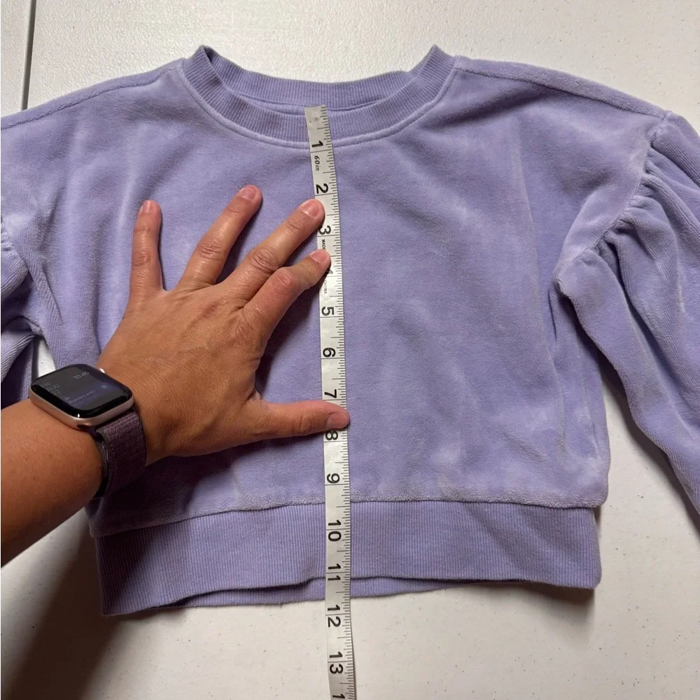 JANIE + JACK Shirt Kids’ 6 Cropped Light Purple Velvety Material Long Sleeve